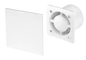 Awenta 100mm Timer Extractor Fan White ABS Front Panel TRAX Wall Ceiling Ventilation