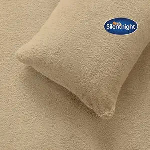 Silentnight Cosy Teddy Fleece Duvet Set Beige / Double - 2 Pillowcases (45 x 80 cm)