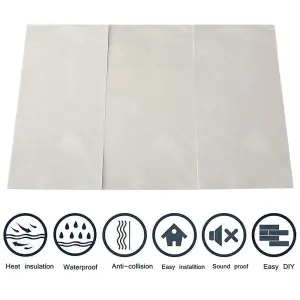 10 Pcs Marble Tile Stickers,PVC Waterproof Oil Proof Self Adhesive Wall Covering 60x30cm (Off-White)