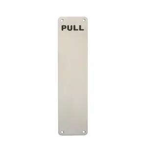 2x Pull Engraved Door Finger Plate 350 x 75mm Satin Stainless Steel Push Plate