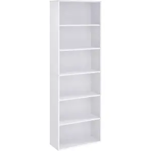 VASAGLE 6-Tiered Bookshelf, Modern Bookcase, Storage Organizer Rack, for Living Room, Study, Office, Bedroom, Cloud White