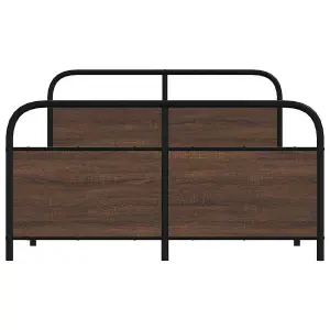 Berkfield Bed Frame Without Mattress 120x190 cm Small Double Brown Oak Engineered Wood