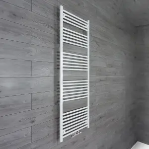 Nes Home 1600 x 500 mm Central Connection Designer Towel Radiator White Single Straight