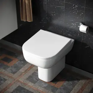 Nes Home Modern Back To Wall Toilet Pan & Soft Close Seat