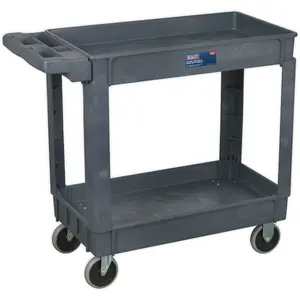 Sturdy Heavy Duty 2 Level Workshop Trolley with 113kg Capacity per Shelf