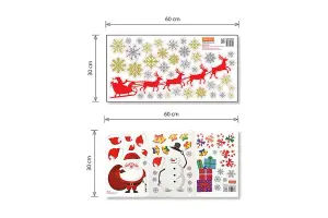 Santa's Snowy Sleigh Wall Decor Kit Art Wall Sticker Decal Room Home Decoration