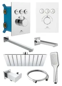 Hommix Rubineta Thermo-3F-Olo Chrome Concealed & Wall Mounted Shower Set