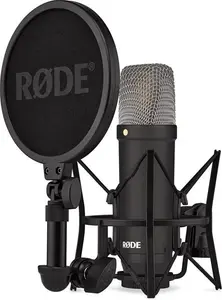 RØDE NT1 Signature Series Large-Diaphragm Condenser Microphone With Shock Mount, Pop Filter And XLR Cable For Music Production, Vocal Recording,