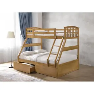 Elula Single (3') 2 Drawer Standard Bunk Bed Oak