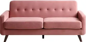 Clarence 3-Seater Sofa In Blush Pink Velvet - Daals - Sofas