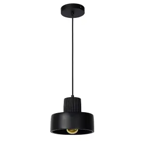 Lucide Ophelia Modern Pendant Light 20cm - 1xE27 - Black