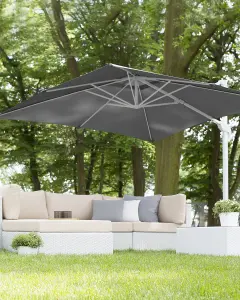 Cantilever Parasol Dark 2.5 x 2.5 m Grey MONZA