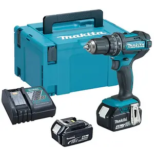 Makita DHP482RMJ 18v LXT Combi Hammer Drill - 2 x 4.0ah Batteries + Charger