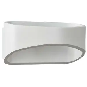 2 PACK Unique LED Wall Light Warm White Matt White Loop Up & Down Bedside Lamp