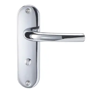 Colours Soure Polished Chrome effect Aluminium Straight WC Door handle (L)125mm (D)60mm