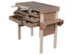 Opifex MDF top craftsman/jewellers workbench (H-98cm, D-57cm, L-104cm) with tool holder