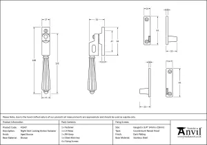 From The Anvil Aged Bronze Night-Vent Locking Hinton Fastener