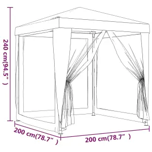 Berkfield Party Tent with 4 Mesh Sidewalls Blue 2x2 m HDPE