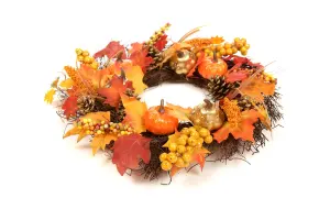 Best Artificial 50cm Wicker Autumn Winter Halloween Wreath