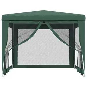 Berkfield Party Tent with 4 Mesh Sidewalls Green 3x3 m HDPE