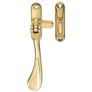 Spoon End Reversible Casement Window Fastener 124mm Length Polished Brass