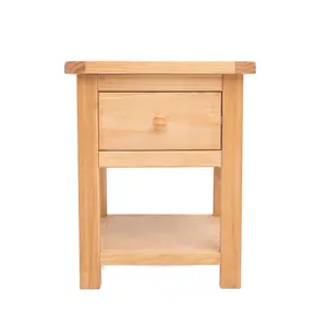 Lugo 1 Drawer Bedside Table Wood Knob