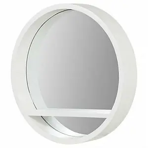 White Wooden Mirror With Shelf