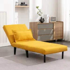 Harper 1 Seater Folding Clic Clac Fabric Living Room Lounge Futon Sofa Bed Mustard