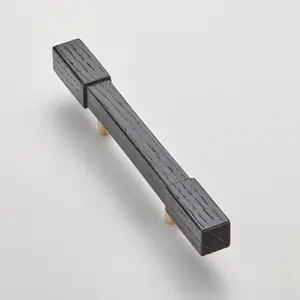 Solid Oak & Brass Handle - Wychbury 200mm Black