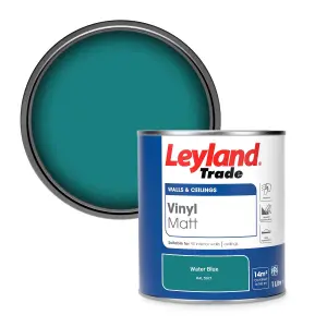 Leyland Trade Vinyl Matt Walls & Ceilings Emulsion Paint Water Blue (RAL 5021) 1L