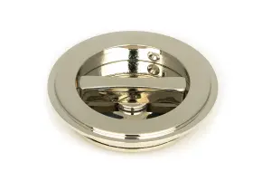 From The Anvil Polished Nickel 75mm Art Deco Round Pull - Privacy Set