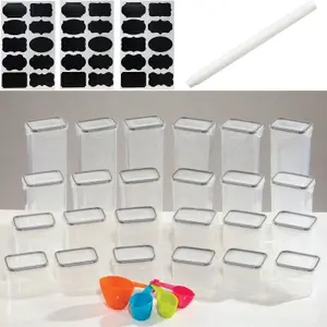 24 Piece Clear Plastic Food Storage Containers Set With Clip Seal Lock Boxes Lids