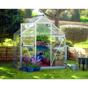 Harmony Greenhouse 6 x 4 Silver / 208cm H x 185cm W x 126cm D