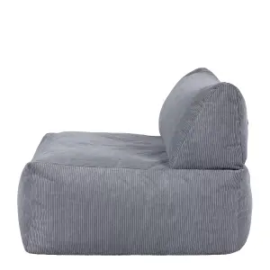 icon Tetra Charcoal Grey Corduory Floor Sofa Bean Bag Recliner Section Chair