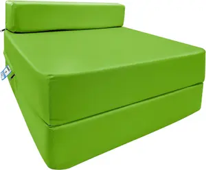 Fold Out Single Z Bed Futon Sofa Chair Mattress - Lime