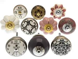 MangoTreeKnobs - Mixed Set of Vintage Shabby Chic Cupboard Knobs x Pack 10 (MG-11)