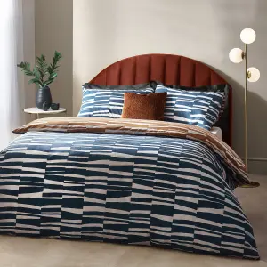 Hoem Piper Abstract Cotton Rich Reversible Duvet Cover Set