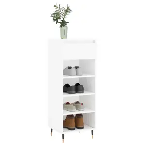 Shoe Cabinet High Gloss White 40x36x105 cm Engineered Wood