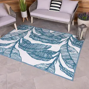 Teal Blue Weatherproof Outdoor Rug 160x230cm