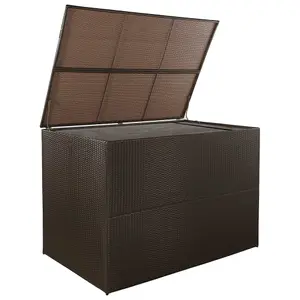 vidaXL Garden Storage Box Brown 150x100x100 cm Poly Rattan