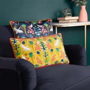 Kate Merritt Herons Piped Feather Rich Cushion