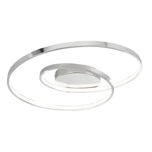 GoodHome Modern Metal & plastic Chrome effect LED Ceiling light