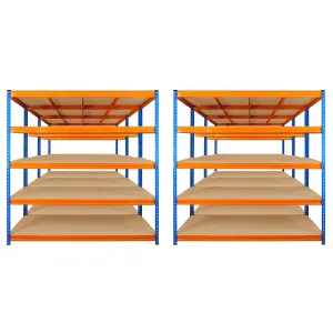 6 Bays of 5 Tier ULTRA HEAVY DUTY Storage Racking 1800h x 1800w x 600d mm 350kg