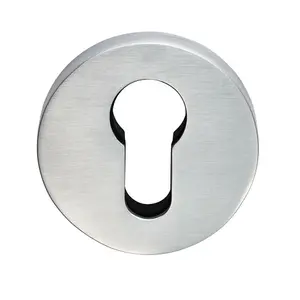 52mm Euro Profile Escutcheon Concealed Fix Satin Chrome Keyhole Cover