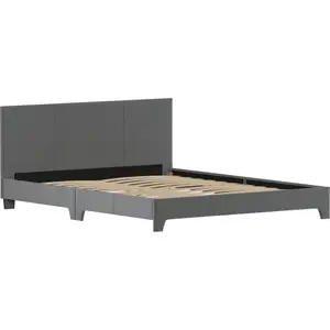 Vida Designs Victoria Dark Grey Linen 5ft King Size Bed Frame, 200 x 150cm