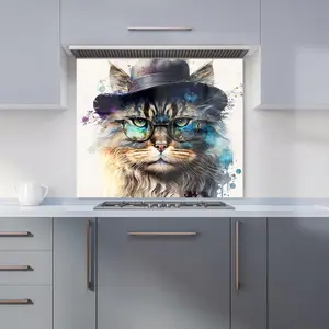 Siberian Cat Splashart Premium Glass Kitchen Splashback W900mm x H650mm