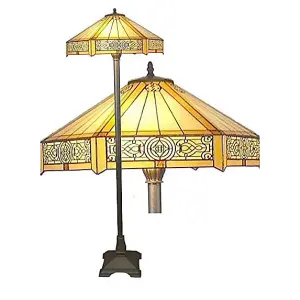 BELOFAY Stained Glass Handmade Period Styled Tiffany Floor Lamps for Living Room, Bedroom and Lounge (16-Inches)