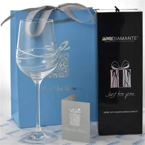 Personalised Wine Glass With Beautiful Swarovski Crystals