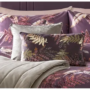 Josette Floral Rectangular Throw Cushion Mauve