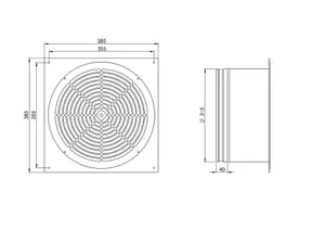 Metal Plated Extractor Fan 315mm / 1325m3/h Low-Pressure Ventilator